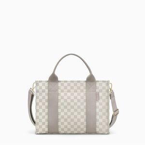 Canvelle Grey & White Checkered Everyday Tote Small